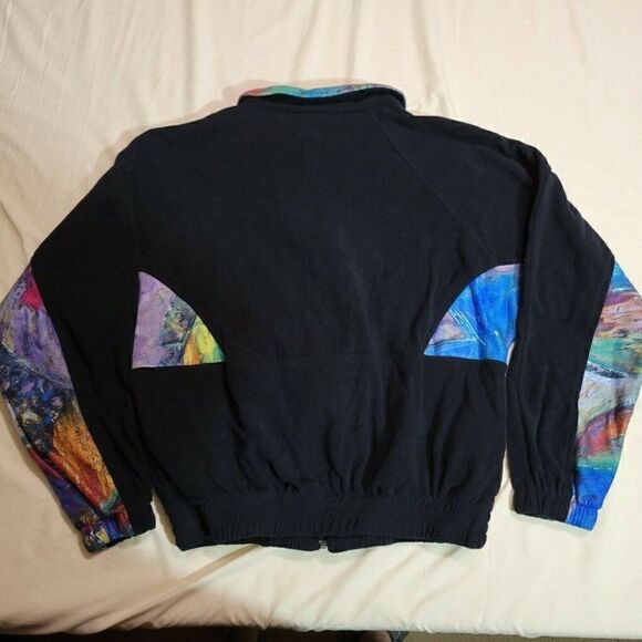 VINTAGE SAUCONY BLACK FLEECE JACKET S 90'S RETRO - Picture 4 of 4